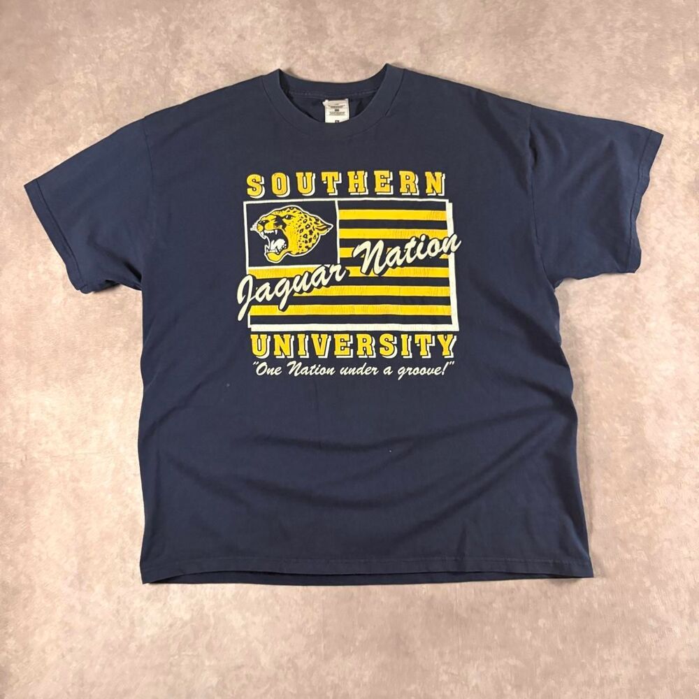 southern university jaguars navy blue tee